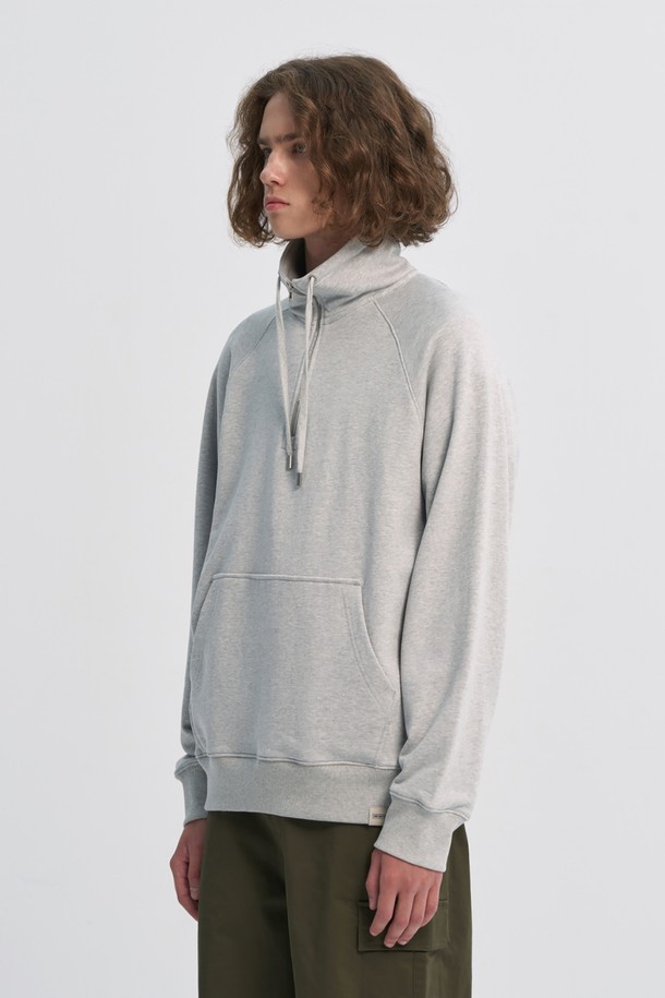 BROMPTON LONDON - 스웨트셔츠 - RAGLAN HALF ZIP TURTLE NECK SWEATSHIRT - M/GREY (P233UTS234)