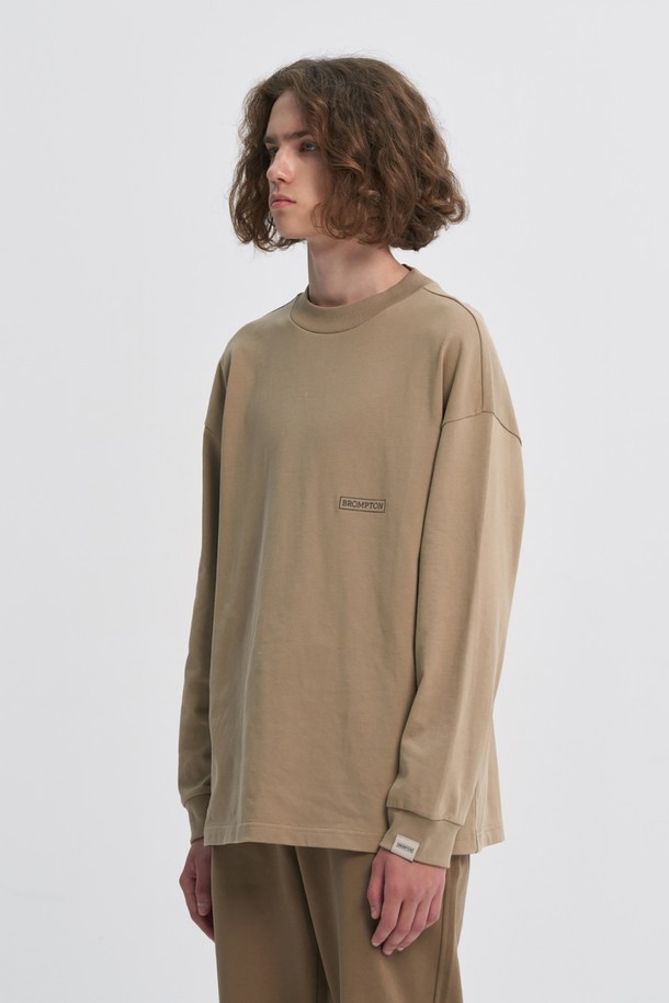 BROMPTON LONDON - 스웨트셔츠 - EMBROIDERED LOGO LONG SLEEVE T-SHIRT - BEIGE (P233UTS230)