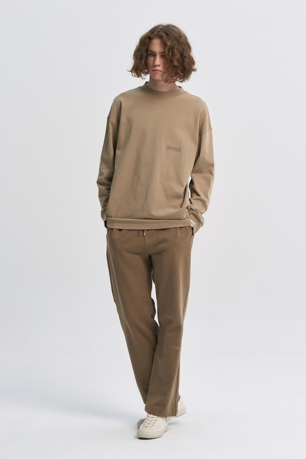 BROMPTON LONDON - 캐주얼팬츠 - EMBROIDERED LOGO SWEAT TROUSERS - BROWN (P233UPT232)