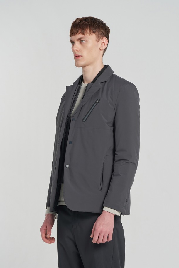 BROMPTON LONDON - 다운/패딩 - DOUBLE PLACKET LIGHTWEIGHT DOWN BLAZER-CHARCOAL(P233MJK113)