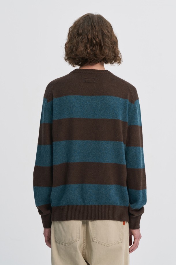 BROMPTON LONDON - 스웨터 - SOFT WOOL STRIPE SWEATER - BROWN (P234MKT223)