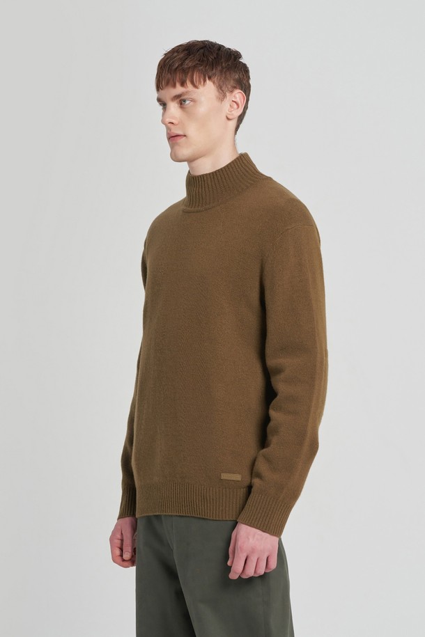 BROMPTON LONDON - 스웨터 - SOFT WOOL HALF NECK SWEATER - KHAKI (P234MKT221)