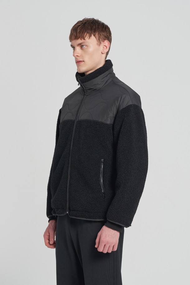 BROMPTON LONDON - 플리스 - QUILTED BLOCK FULL ZIP FLEECE  - BLACK (P233UPD220)