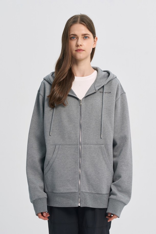 BROMPTON LONDON - 후디 - BASIC FULL ZIP HOODY - M/GREY (P233UFT237)