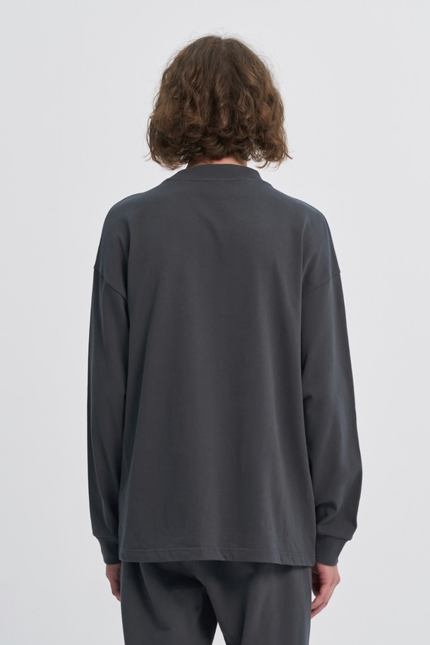 BROMPTON LONDON - 스웨트셔츠 - EMBROIDERED LOGO LONG SLEEVE T-SHIRT - D/GREY (P233UTS230)