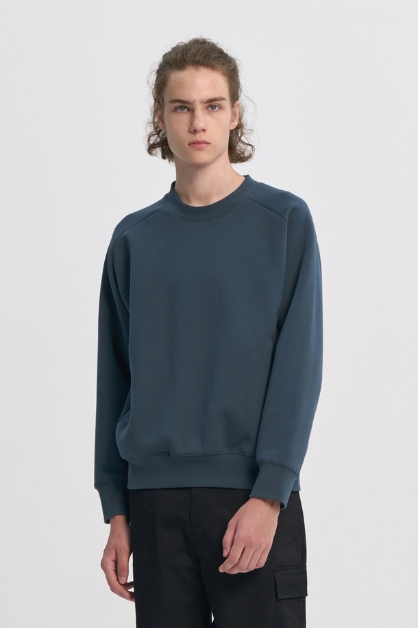 BROMPTON LONDON - 스웨트셔츠 - RAGLAN CREWNECK SWEATSHIRT - T/BLUE (P233MTS110)