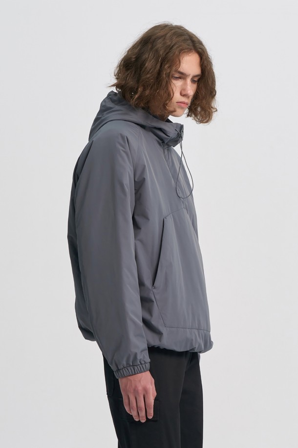 BROMPTON LONDON - 다운/패딩 - LIGHTWEIGHT HOOD PADDED ANORAK - CHARCOAL (P233MPD221)