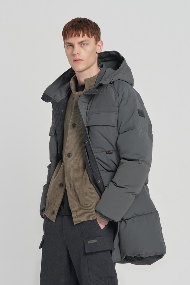 BROMPTON LONDON - 다운/패딩 - RAGLAN HOOD GOOSE LONG DOWN - CHARCOAL (P234UDW230)