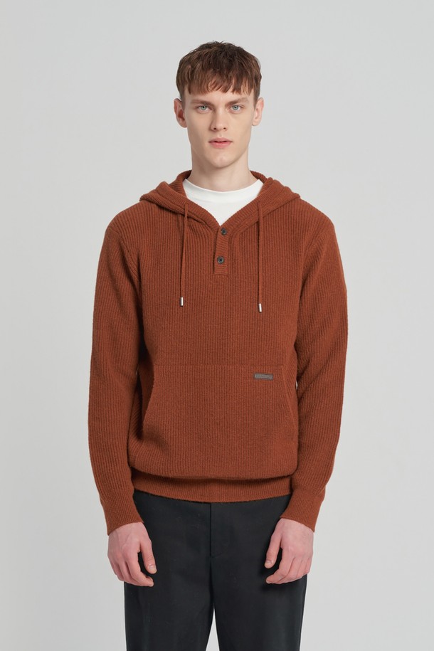 BROMPTON LONDON - 스웨터 - ALPACA HOOD SWEATER - ORANGE (P234UKT225)