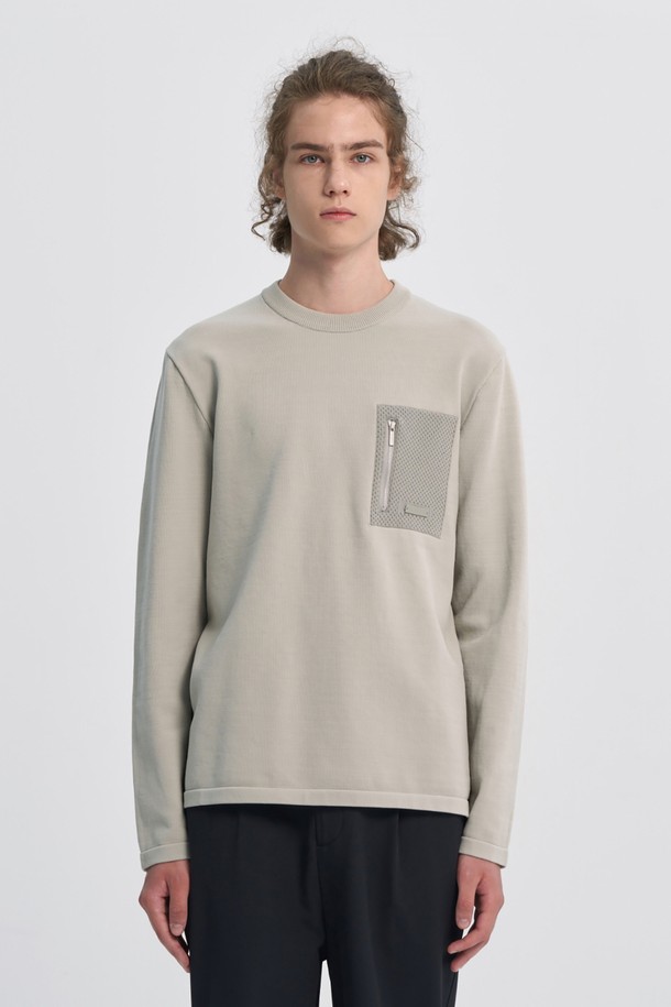 BROMPTON LONDON - 스웨터 - COMMUTER MESH POCKET ROUND SWEATER - L/GREY (P233MKT110)