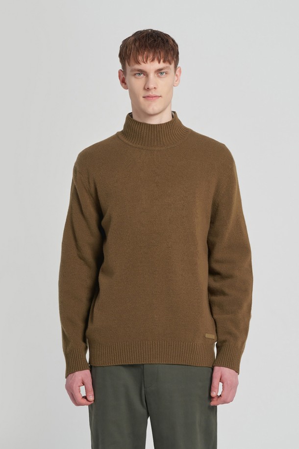 BROMPTON LONDON - 스웨터 - SOFT WOOL HALF NECK SWEATER - KHAKI (P234MKT221)