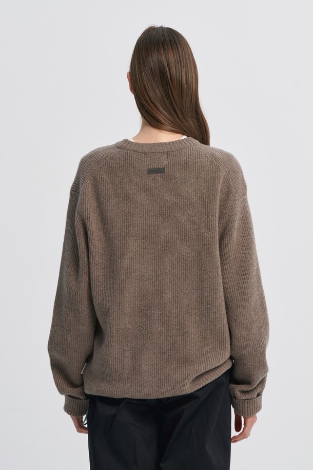 BROMPTON LONDON - 스웨터 - WOVEN HEM STRING ROUND SWEATER - MOCHA (P234UKT224)