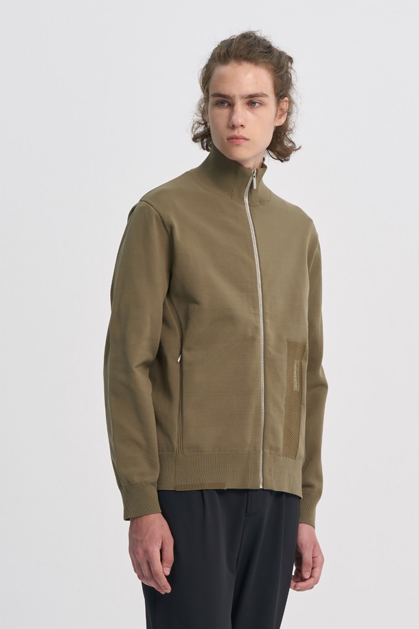 BROMPTON LONDON - 스웨터 - COMMUTER HALF NECK ZIP SWEATER - OLIVE (P233MKT111)