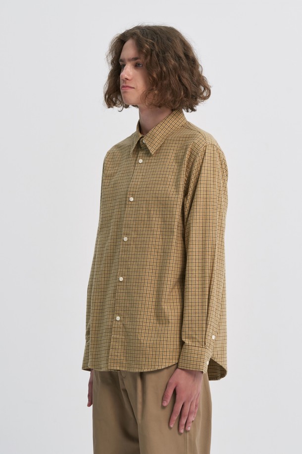 BROMPTON LONDON - 긴팔셔츠 - COTTON CHEQUERED SHIRT - BEIGE (P233MSH221)