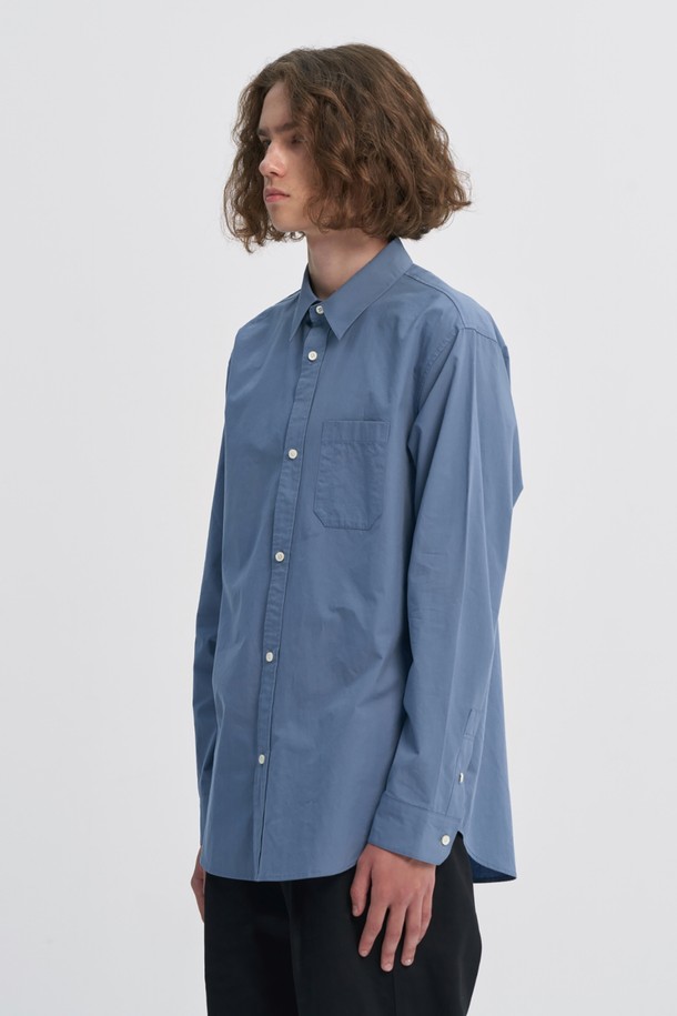 BROMPTON LONDON - 긴팔셔츠 - BASIC COTTON POCKET SHIRT - BLUE (P233MSH220)