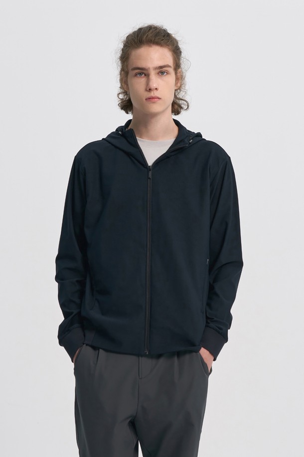 BROMPTON LONDON - 사파리/필드자켓 - RIBBED FULL ZIP HOODY - BLACK (P233MFT101)