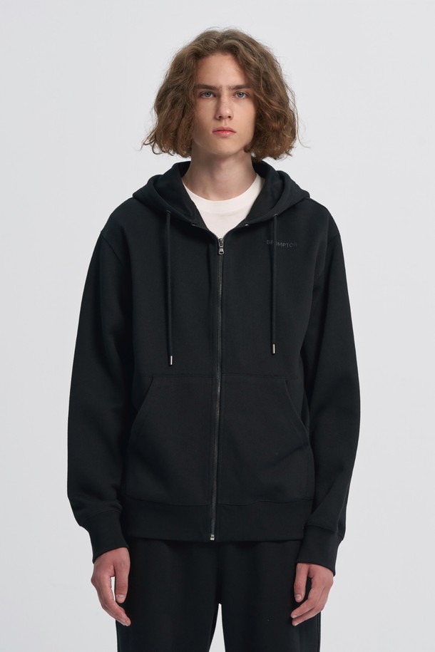 BROMPTON LONDON - 후디 - BASIC FULL ZIP HOODY - BLACK (P233UFT237)