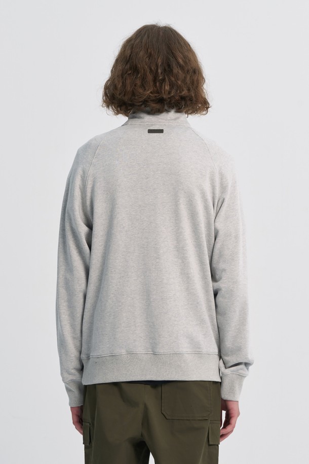 BROMPTON LONDON - 스웨트셔츠 - RAGLAN HALF ZIP TURTLE NECK SWEATSHIRT - M/GREY (P233UTS234)