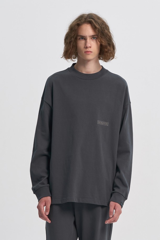 BROMPTON LONDON - 스웨트셔츠 - EMBROIDERED LOGO LONG SLEEVE T-SHIRT - D/GREY (P233UTS230)