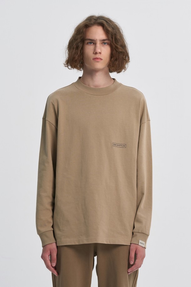 BROMPTON LONDON - 스웨트셔츠 - EMBROIDERED LOGO LONG SLEEVE T-SHIRT - BEIGE (P233UTS230)