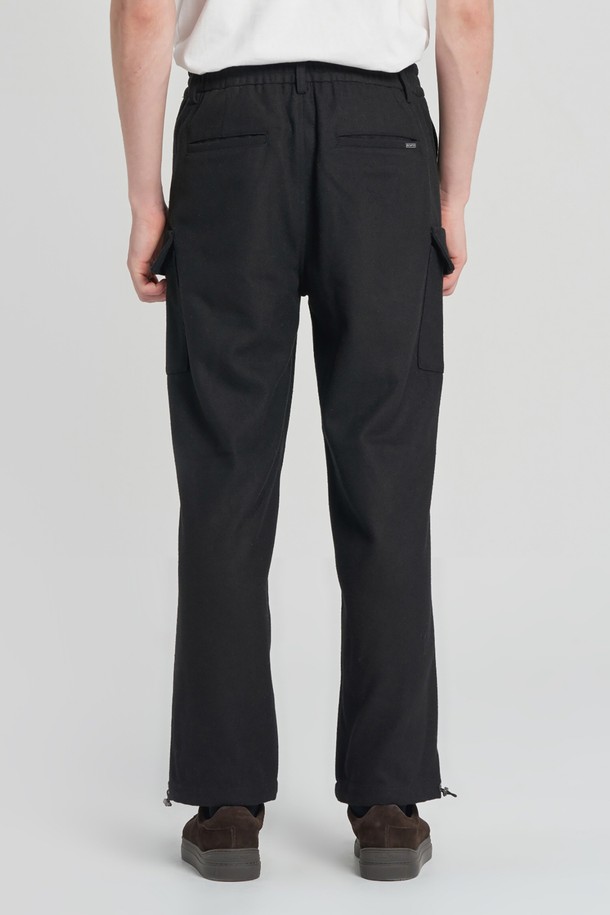 BROMPTON LONDON - 캐주얼팬츠 - WOOL POCKET BANDED JOGGER TROUSERS - BLACK (P234MPT228)