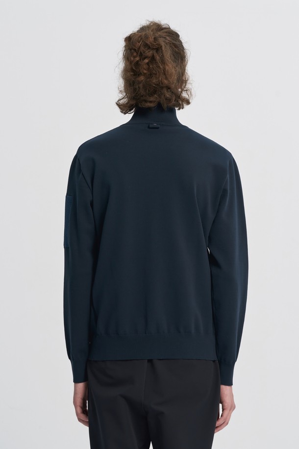 BROMPTON LONDON - 스웨터 - COMMUTER HALF NECK ZIP SWEATER - NAVY (P233MKT111)