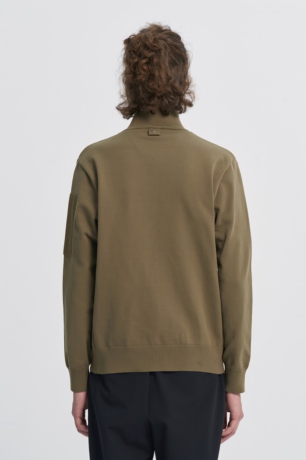 BROMPTON LONDON - 스웨터 - COMMUTER HALF NECK ZIP SWEATER - OLIVE (P233MKT111)