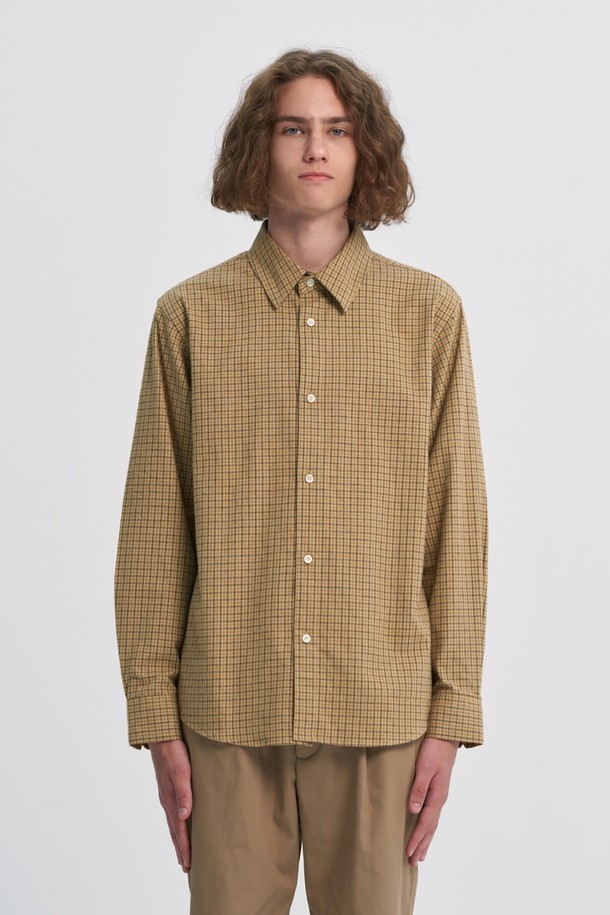 BROMPTON LONDON - 긴팔셔츠 - COTTON CHEQUERED SHIRT - BEIGE (P233MSH221)