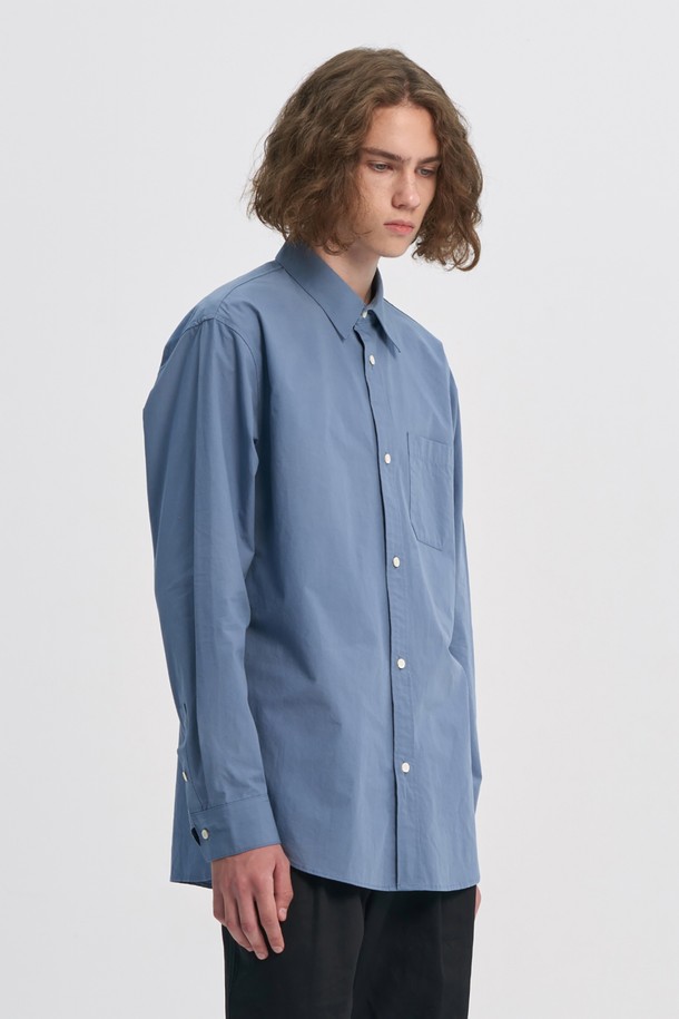 BROMPTON LONDON - 긴팔셔츠 - BASIC COTTON POCKET SHIRT - BLUE (P233MSH220)