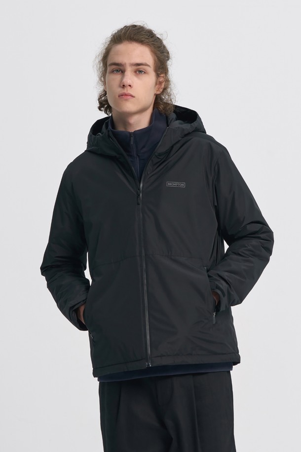 BROMPTON LONDON - 블루종/점퍼 - LIGHTWEIGHT HOOD FULL ZIP JUMPER - BLACK (P233UPD110)