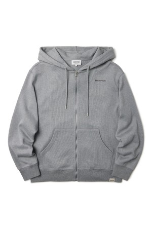 BASIC FULL ZIP HOODY - M/GREY (P233UFT237)