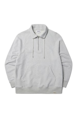 RAGLAN HALF ZIP TURTLE NECK SWEATSHIRT - M/GREY (P233UTS234)