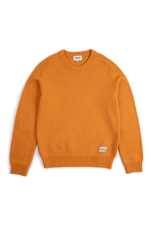 WOOL BLENDED ELBOW PATCH ROUND SWEATER - ORANGE (P234MKT220)