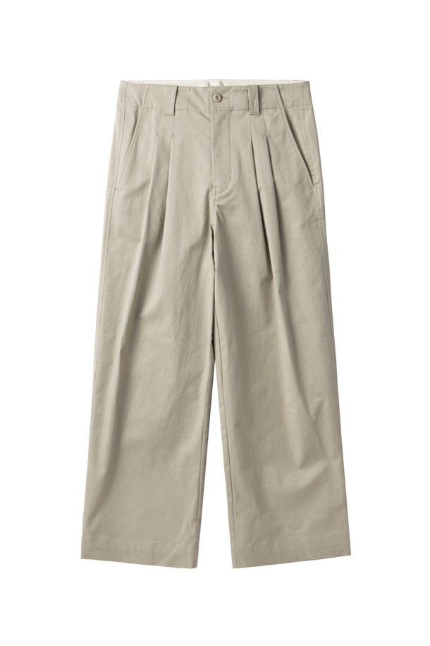 BROMPTON LONDON - 롱/미디팬츠 - W TWO TUCK WIDE TROUSERS - BEIGE (P241WPT602)