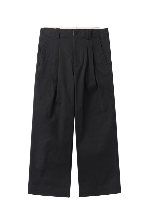 BROMPTON LONDON - 팬츠 - W TWO TUCK WIDE TROUSERS - BLACK (P241WPT602)