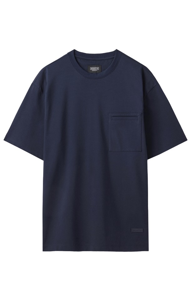 BROMPTON LONDON - 반팔 티셔츠 - STRETCH ROUND T-SHIRT - NAVY (P242UTS121)