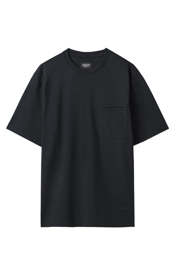 BROMPTON LONDON - 반팔티셔츠 - STRETCH ROUND T-SHIRT - BLACK (P242UTS121)