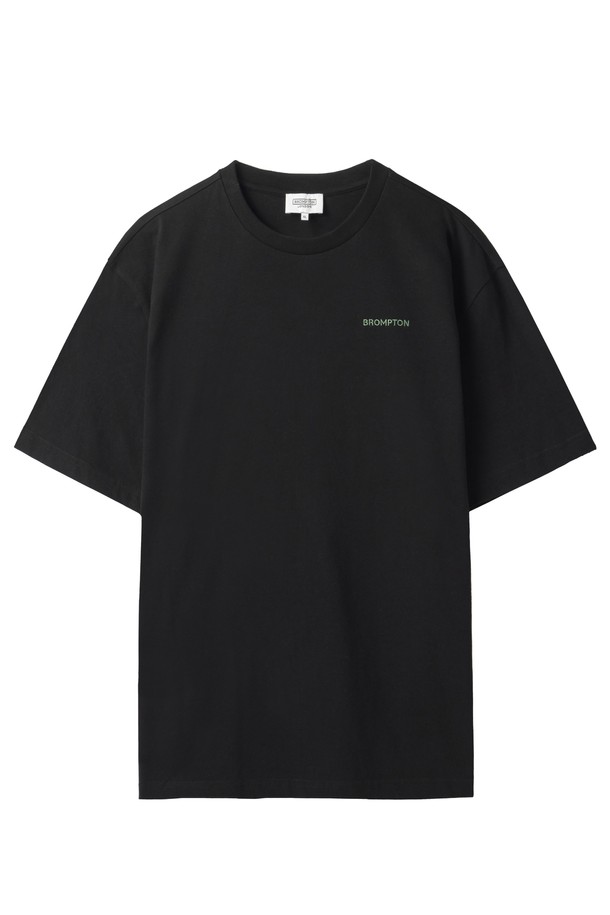 BROMPTON LONDON - 반팔 티셔츠 - BROMPTON LOGO T-SHIRT - BLACK (P242UTS410)