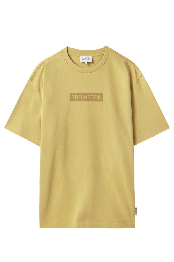 BROMPTON LONDON - 반팔티셔츠 - CHEST LOGO FLOCK T-SHIRT - MUSTARD (P242UTS412)