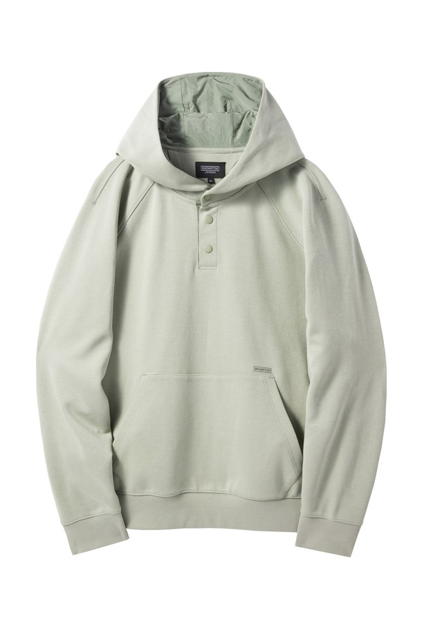 BROMPTON LONDON - 스웨트셔츠 - SNAP HOODED SWEATSHIRT - LIGHT KHAKI (P241UHD102)