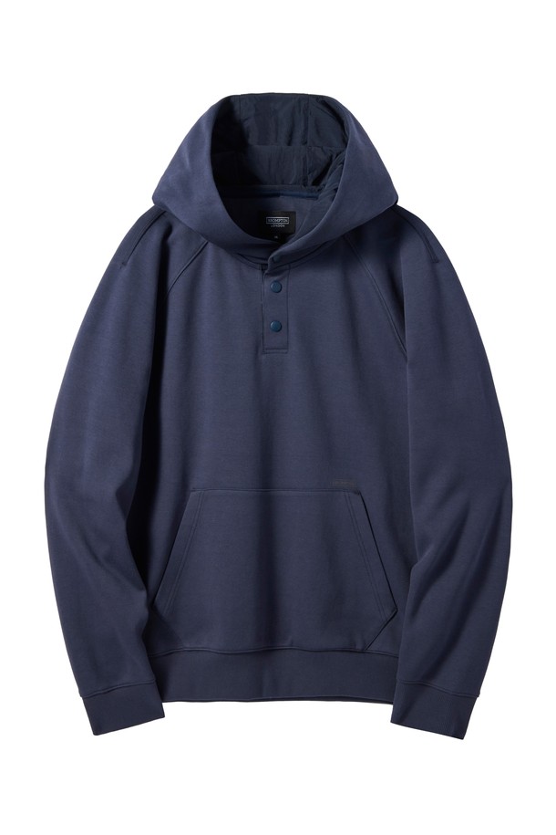 BROMPTON LONDON - 긴팔티셔츠 / 후디 - SNAP HOODED SWEATSHIRT - NAVY (P241UHD102)