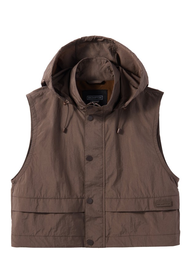 BROMPTON LONDON - 베스트 - W CROP FULL ZIP VEST - BROWN (P242WVT352)