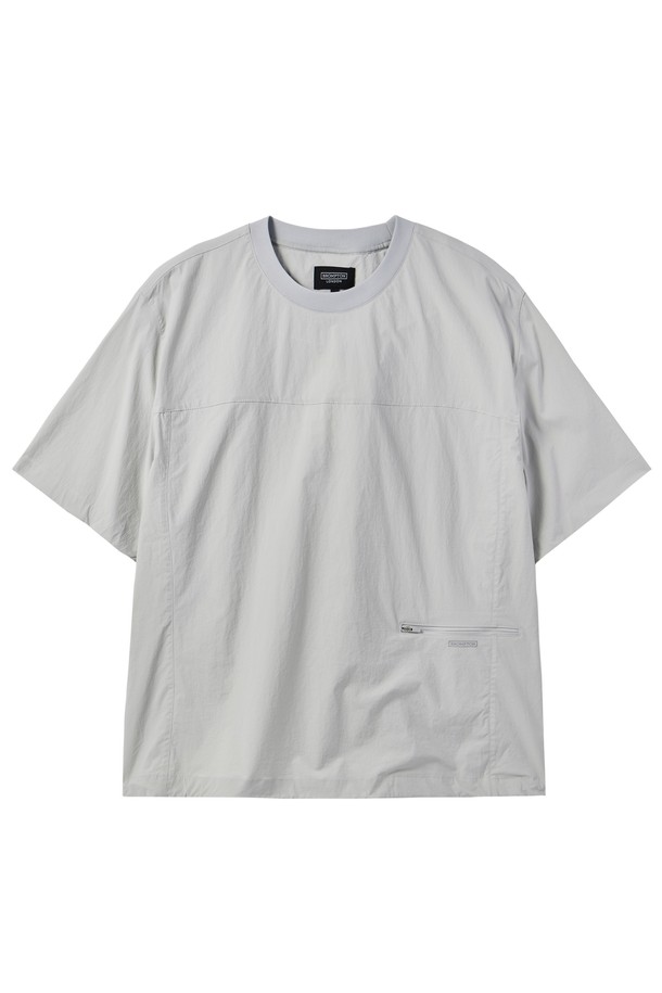 BROMPTON LONDON - 반팔티셔츠 - WOVEN HALF SLEEVE T-SHIRT - L/GREY (P242UTS132)