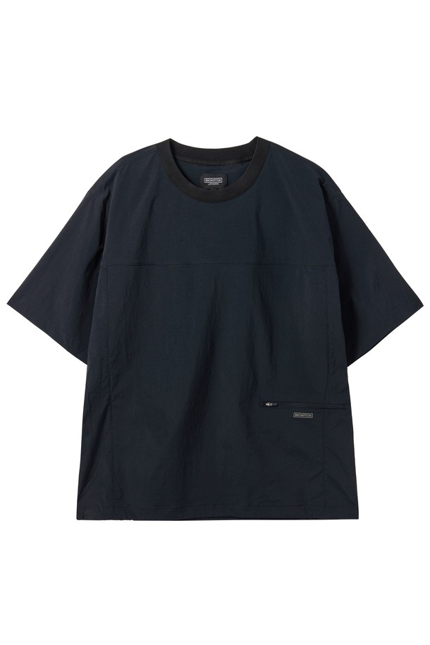 BROMPTON LONDON - 반팔티셔츠 - WOVEN HALF SLEEVE T-SHIRT - BLACK (P242UTS132)