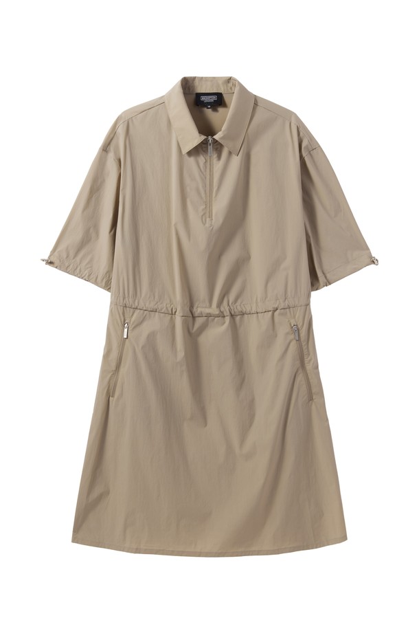 BROMPTON LONDON - 원피스 - W HALF ZIP DRESS - BEIGE (P242WOP354)