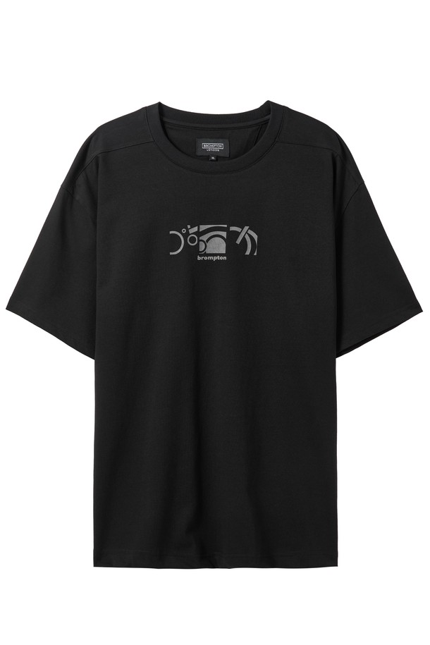 BROMPTON LONDON - 반팔티셔츠 - COMMUTER GRAPHIC T-SHIRT - BLACK (P242UTS127)