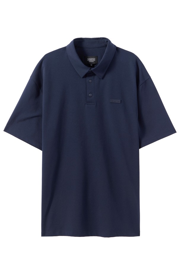 BROMPTON LONDON - 반팔티셔츠 - SUPIMA STRETCH COLLAR T-SHIRT - NAVY (P242UPL120)