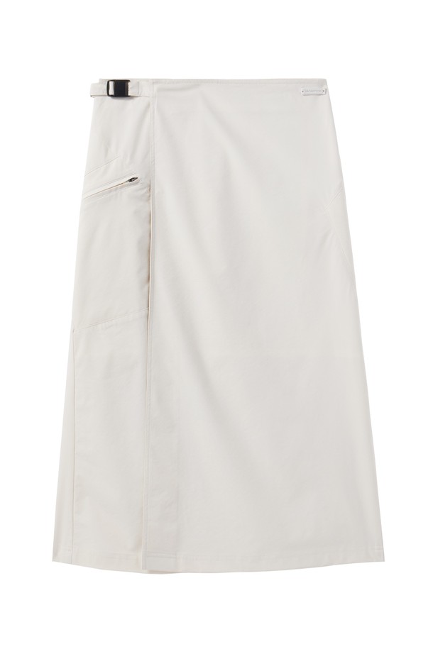 BROMPTON LONDON - 스커트 - W NYLON SET UNBALANCE POCKET WRAP MIDI SKIRT - IVORY (P242WSK360)