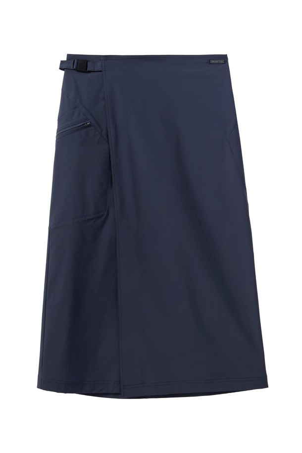 BROMPTON LONDON - 스커트 - W NYLON SET UNBALANCE POCKET WRAP MIDI SKIRT - NAVY (P242WSK360)