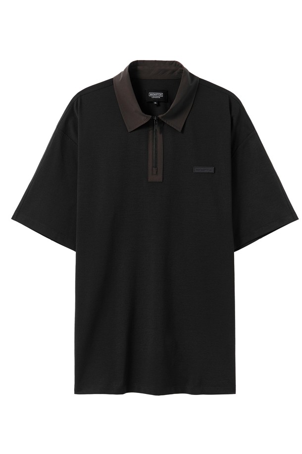 BROMPTON LONDON - 반팔티셔츠 - ECOMADE COLLAR T-SHIRTS - BROWN (P242UPL123)